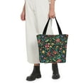 thumbnail image 4 of Goofa Mexican Flower 1 Pattern Tote Bags,Large Capacity Bag,Beach Tote with Zipper Closure, Large Capacity and Foam Padding, 4 of 6
