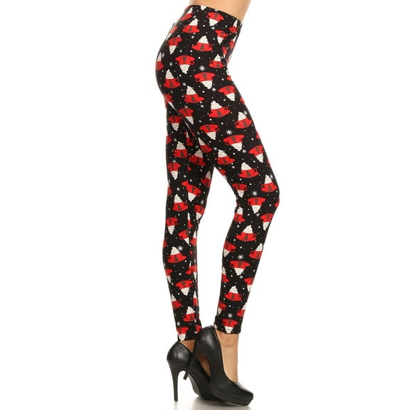Women's Plus Christmas Coffee Mug Pattern Printed Leggings