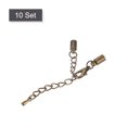 thumbnail image 3 of Unique Bargains 10Sets 4mm Embouts de Cordon en Cuir avec Fermoirs à Homard et Chaîne de Rallonge pour Bricolage, Ton Bronze, 3 of 7
