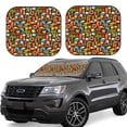 thumbnail image 2 of Uemuo Cute Beach Dolphin Printed 2 PCS Car Windshield Sun Shade, Auto Sun Heat and UV Rays Blocker, Foldable Automotive Front Window Sunshade Protector, 2 of 7