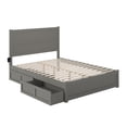 thumbnail image 2 of AFI NoHo Queen Wood Platform Bed with Headboard Footboard & 2 Storage Drawers, Grey, 2 of 7