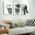 thumbnail image 2 of Boho Wall Art Mid Century Modern Decor Canvas Prints Framed Black and White Grey Canvas Prints Minimalist Wall Art Geometric Line Leaf Canvas Artwork Paintings for Home Decor Unframed, 2 of 6