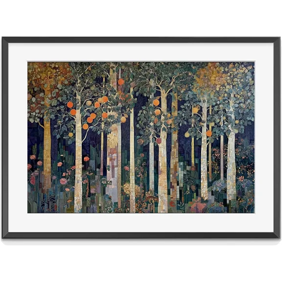 William Morris Inspired Rustic Autumn Decor, Autumn Forest Canvas Wall Art, Matte Canvas Stretched, Posters for Room Bedroom Living Room Bathroom Wall Decor, Posters & Art Prints, Gift.