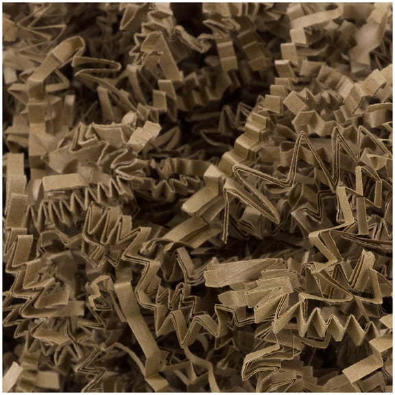 JAM Paper Crinkle Cut Shred Tissue Paper, 2 oz, 1/Pack, Kraft Brown