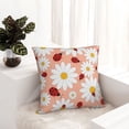 thumbnail image 6 of Fuzoiu Daisy and Ladybug Print Square Pillow Cover,Hidden Zipper Design,Luxury Square Pillow Case, Throw Pillow,Couch Cushion-22"x22", 6 of 7