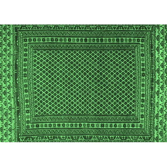 Ahgly Company Indoor Rectangle Southwestern Emerald Green Country Area Rugs, 3' x 5'