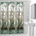thumbnail image 4 of Butterfly Fabric Shower Curtain Teal Green Leaves Floral Washable Shower Curtains for Bathroom, Waterproof Bath Curtain with Hooks Home Decor 72x84in, 4 of 8