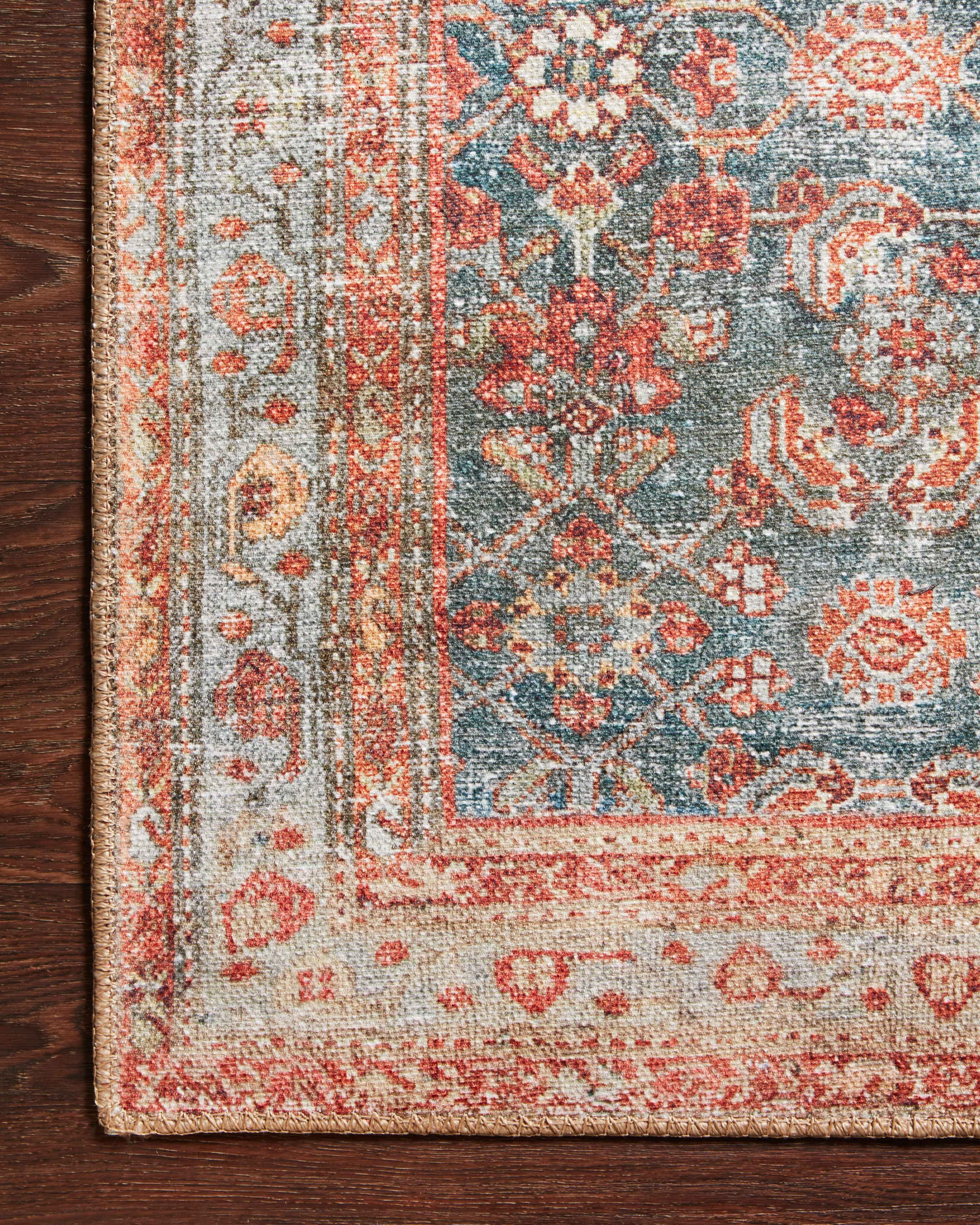 Echo Loom Grand Havana Denim / Red 2'-6" x 7'-6" Runner Rug