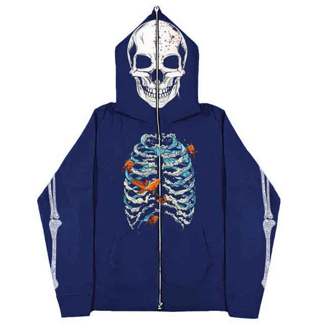 Sudadera con esternón oscura Y2K europea y americana, sudaderas con capucha para hombres y mujeres, pareja gótica, sudadera con cremallera larga de gran tamaño Harajuku