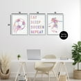 thumbnail image 3 of Stupell Industries Minimal Pastel Girl's Soccer 3 Piece Gray Framed Giclee Art Set, design by Marcus Prime, 20 x 16, 3 of 8