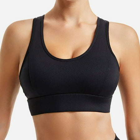 

Freshly Picked for Her POROPL Bras for Women Front Closure Sports Bra Fitness Running Deep U No Steel Ring Yoga Tank Clearance Black Size 6