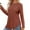 [Crew Neck]Brown, variant on Womens Long Sleeve Shirts Lightweight Comfy Stretch Sweaters V Neck Side Slit Casual Loose Blouse Oversized Fall Knitted Curved Hem Tunic Tops
