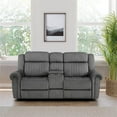 thumbnail image 2 of Lexicon Brennen Microfiber Power Double Reclining Loveseat in Charcoal, 2 of 9