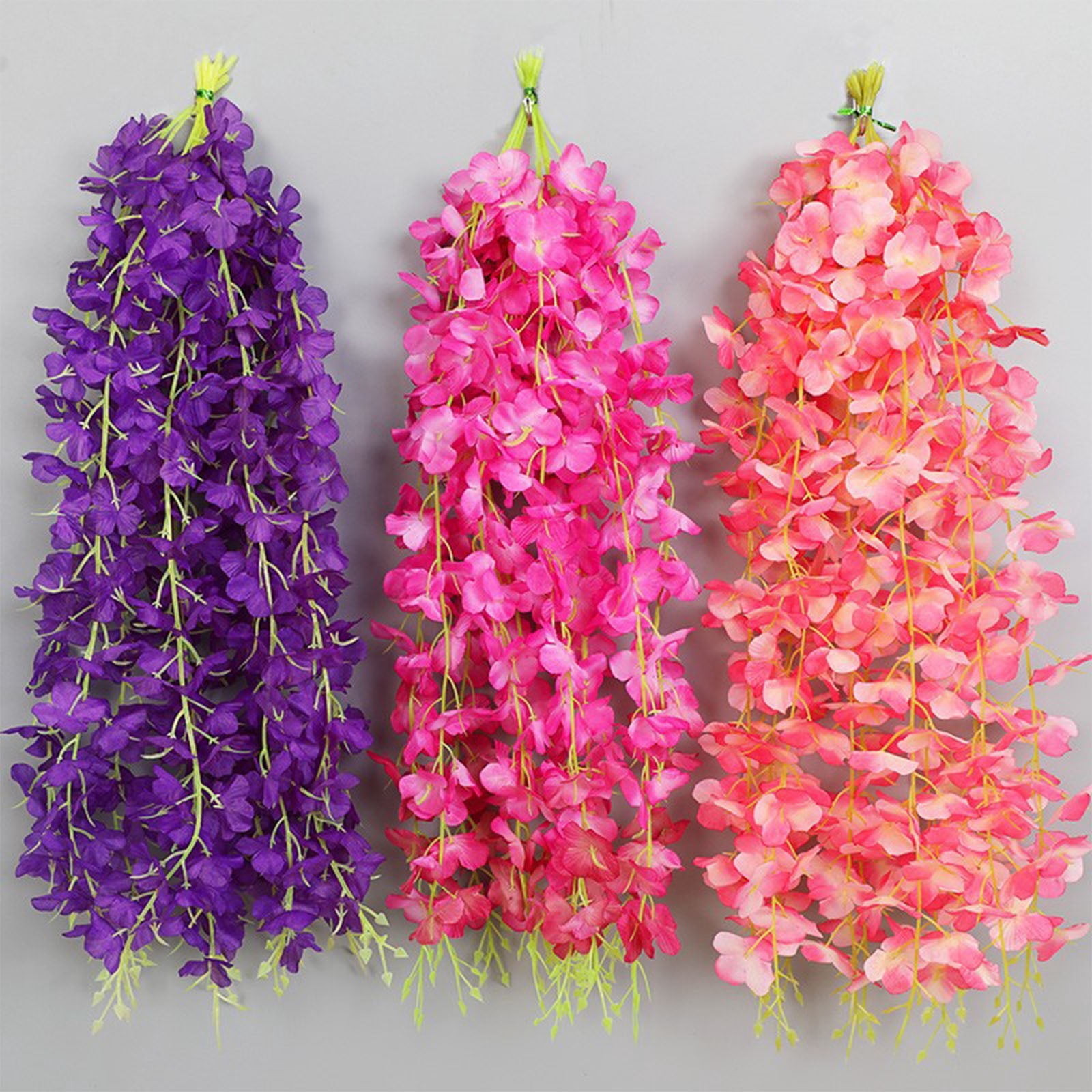 ERTZAE Yellow 23.62" Wisteria Vines Silk,Artificial Flowers,Wisteria Vines Hanging Flowers Silk Wisteria String For Home Garden Party Wedding Decor,Wedding Arch Floral Party Garden Ceremony