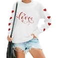 thumbnail image 5 of Itsame Long Sleeve T-Shirts Women's Valentine's Sweatshirt Loose Crew Neck Tops White Size S, 5 of 9