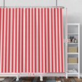 thumbnail image 2 of Red Striped Shower Curtain Modern Grain Fashion Texture Decorative Ornamental Minimalism Shower Curtains for Spa Hotel Home Bathroom Polyester Waterproof Fabric with Hooks 72x72 Inches, 2 of 6