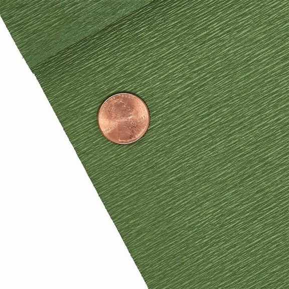 Italian Crepe Paper Roll, Fine 60 GSM 19.5 x 98 Inches Crepe Paper, Moss 265 Green, Cartotecnica Rossi Crepe Paper for Crafting