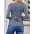 thumbnail image 2 of Weardear 3 Pack Maternity Shirts Womens Long Sleeve Side Ruched Tunic Tops High Elasticity Pregnancy Clothes Crew Neck Basic T Shirt, 2 of 6