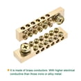 thumbnail image 4 of Uxcell Terminal Ground Bar Screw Block Barrier Brass 13 Positions for Electrical Distribution, 4 of 5