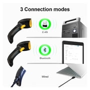 Wireless Barcode Scanner Bluetooth Code Reader 1D/2D QR Bar Code Scanner Support Mobile Phone I Handheld Reader POS Inventory ,Easy to Operate
