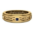 thumbnail image 4 of Wedding Bands for Men 7 MM Princess Cut Sapphire 14K Gold 0.60 CTW, 4 of 5