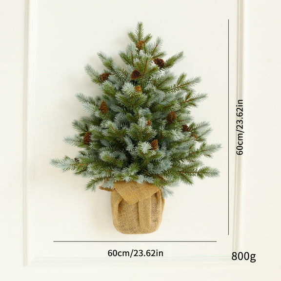 HaCpiu 3Ft Norfolk Pine Christmas Tree, Multicolor Artificial Christmas Tree, Prelit Pine Cones Christmas Trees, Awesome for Christmas Home Decor