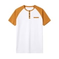 thumbnail image 5 of Henley T Shirts for Men Summer Raglan Short Sleeve Color Block Color Block Casual T-Shirts, 5 of 5