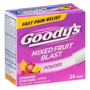 Goody's Extra Strength Headache Powder, Mixed Fruit Blast Flavor, 24 Powder Sticks