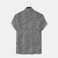 thumbnail image 2 of Camisas Para Hombre Slim Fit Camisa de vacaciones al libre de manga corta para playa con estampado completo de solapa informal con un solo pecho de primavera para hombre (Grey, 3XL), 2 of 4