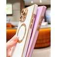 thumbnail image 3 of iPhone 12 Pro Max Case Magnetic for Women Men [Compatible with MagSafe] with Camera Lens Protection,Cute Slim Luxury Plating Soft TPU Reinforced Corners Cover Case,Light Purple, 3 of 16