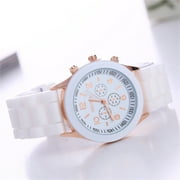 PVCS Fashion Silicone Three Eyes Candy Color Ladies Round Watch