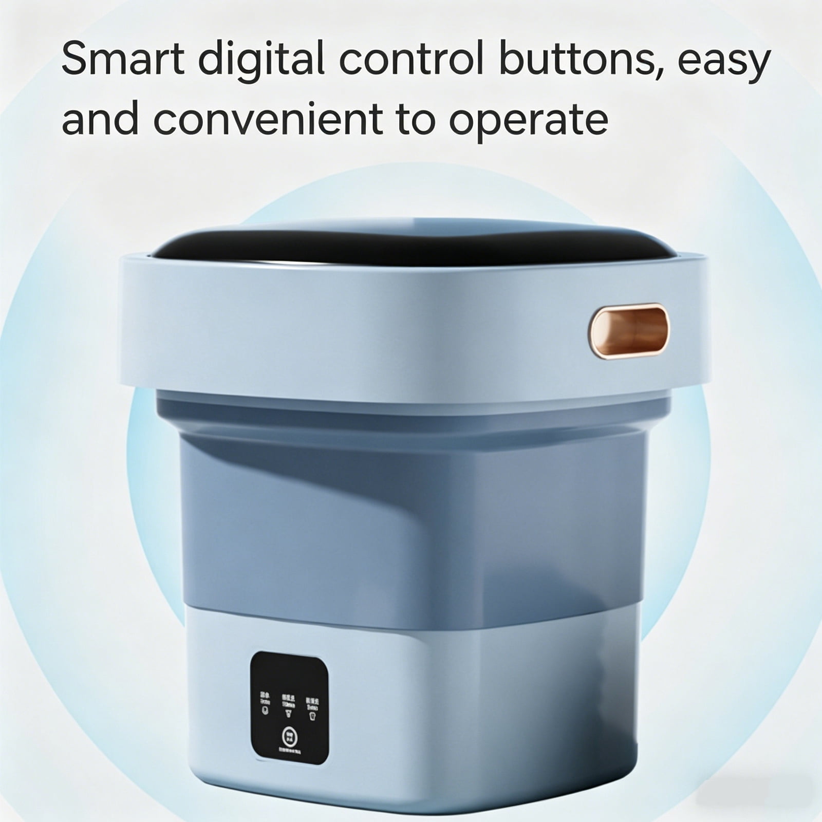 Foldable Mini Washing Machine, Portable Washer with Blue Light for Underwear, Socks & Small Laundry