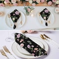 thumbnail image 2 of Cloth Napkins Set of 8 - 20x20 Inches, Pink Spring Floral Washable Reusable Table Napkins, Flowers Botanical Elegant Pastoral Black Soft & Absortbent Dining Napkin for Party Wedding Hotel Restaurant, 2 of 8
