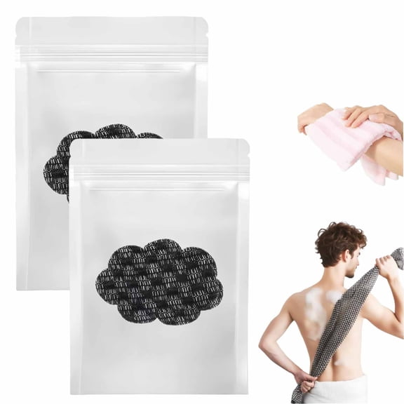 Exfoliating Shower Towel 47" - 2026 New Advanced Microfiber Exfoliating Towel, Long Washcloth for Back Body Scrubber, Ideal for Men & Women (2 Pack, Black)