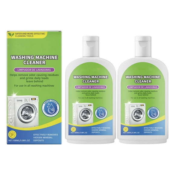 2pc Washing Machine Cleaner Deep Cleaning & Deodorizing Treatment for Front & Top Load Washers Removes Detergent Residue