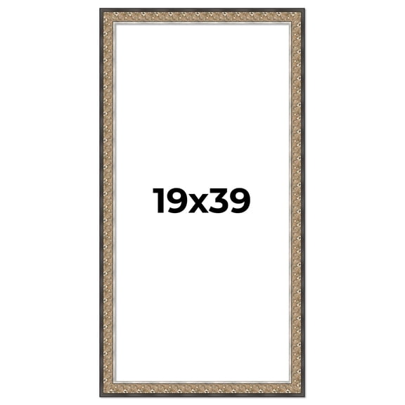 19x39 Frame Silver Real Wood Picture Frame Width 1.75 Inches | Interior Frame Depth 0.5 Inches |