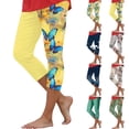 thumbnail image 2 of Mnuaqn Capri Leggings for Women High Waist Elastic Breathable Plus Size Yoga Pants with Pockets for Workout or Casual Wear (S, Light Yellow), 2 of 6