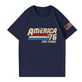 thumbnail image 4 of Hogleaql Patriotic 250th Anniversary T-Shirt Men's 1776-2026 Patriotic Short Sleeve Crew Neck American Flag T-Shirt Trendy Independence Day Loose Fit Pullover Tops Navy XL, 4 of 4