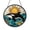 Acrylic 3.5 Inch, variant on Orca Whale Window Stained Glass Panel Vibrant Ocean Scene Circular Hanging Home Accent