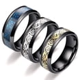 thumbnail image 3 of Dragon Pattern Rings Men Stainless Steel Ring Jewelry, 3 of 4