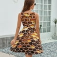 thumbnail image 6 of Honeycomb Print Dress Fashion Beach Long Dresses Female Party Printed Sundress, 6 of 7