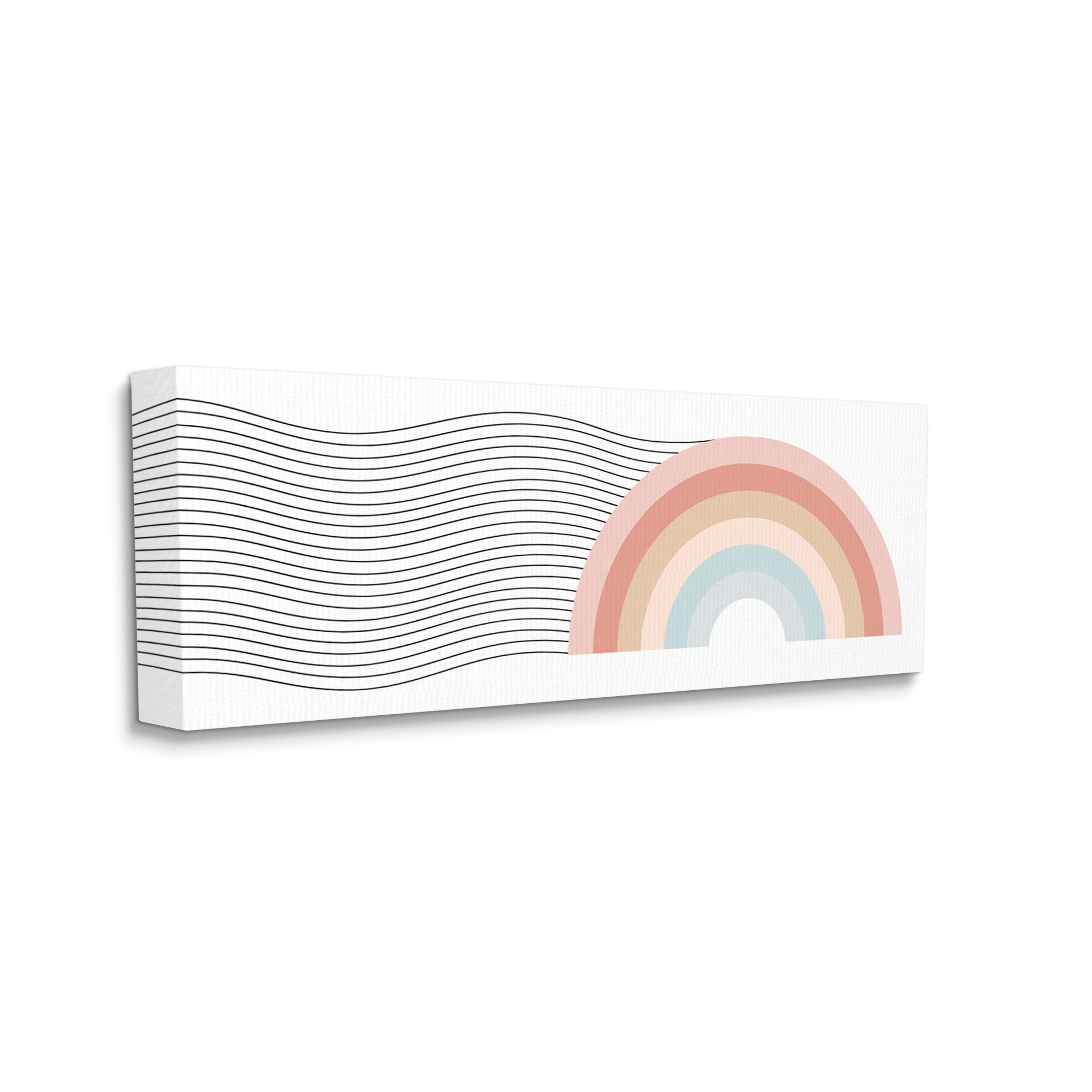 Stupell Industries Wavy Rainbow Pattern Nature Painting Gallery Wrapped Canvas Print Wall Art, 24 x 10
