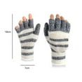 thumbnail image 7 of Cheers.US 1 Pair Convertible Fingerless Gloves Winter Knitted Mitten Gloves Fine Texture Convenient Keep Warm Flip Fingerless Gloves, 7 of 7