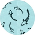 thumbnail image 1 of Ahgly Company Machine Washable Indoor Round Transitional Electric Blue Area Rugs, 4' Round, 1 of 7