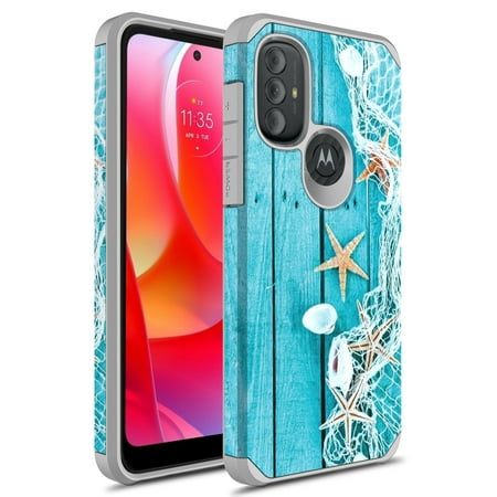 Rosebono Phone Case for Motorola Moto G Pure 2021 / Moto G Power 2022, Slim Hybrid Shockproof Graphic Fashion Cover Armor Case (Starfish)