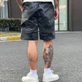 thumbnail image 5 of WTOBBY Men's Camouflage Cargo Bermuda Shorts with Elastic Drawstring Waist, Outdoor Trendy Loose Fit Pockets for Summer Adventures,Gray XL, 5 of 5
