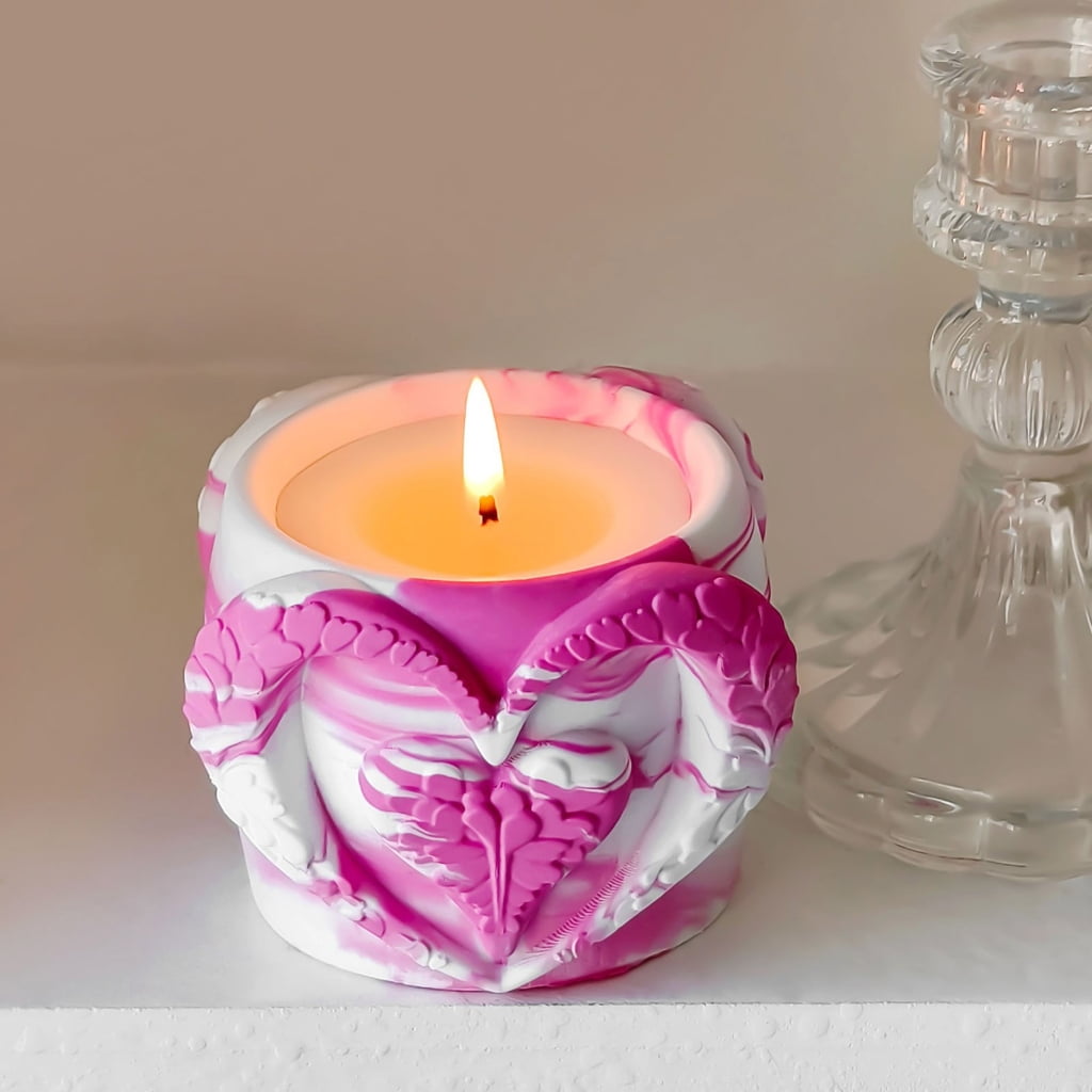 Aurgiarme Candle Cup Mold Heart Shape Planter Moulds for Crafting Unique Candle Cup Suitable for Handmade Candle Cup