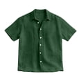 thumbnail image 2 of Men's Short Sleeve Button Down Shirt Casual Summer Beach Wedding Vacation Shirts (Green,L), 2 of 4