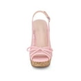thumbnail image 5 of BLISSFUL STEP Women's Shoes Floral Lace Platform Peep Toe Wedge Heel Sandals Pink 8, 5 of 7
