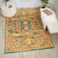 thumbnail image 4 of Nourison Passion Traditional Teal/Sun 5'3" x 7'3" Area Rug, (5x7), 4 of 7